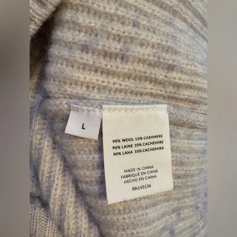 NAADAM Ribbed Wool Cashmere Blend Crewneck Sweater – Women’s L – Heather Oatmeal - Picture 9 of 9